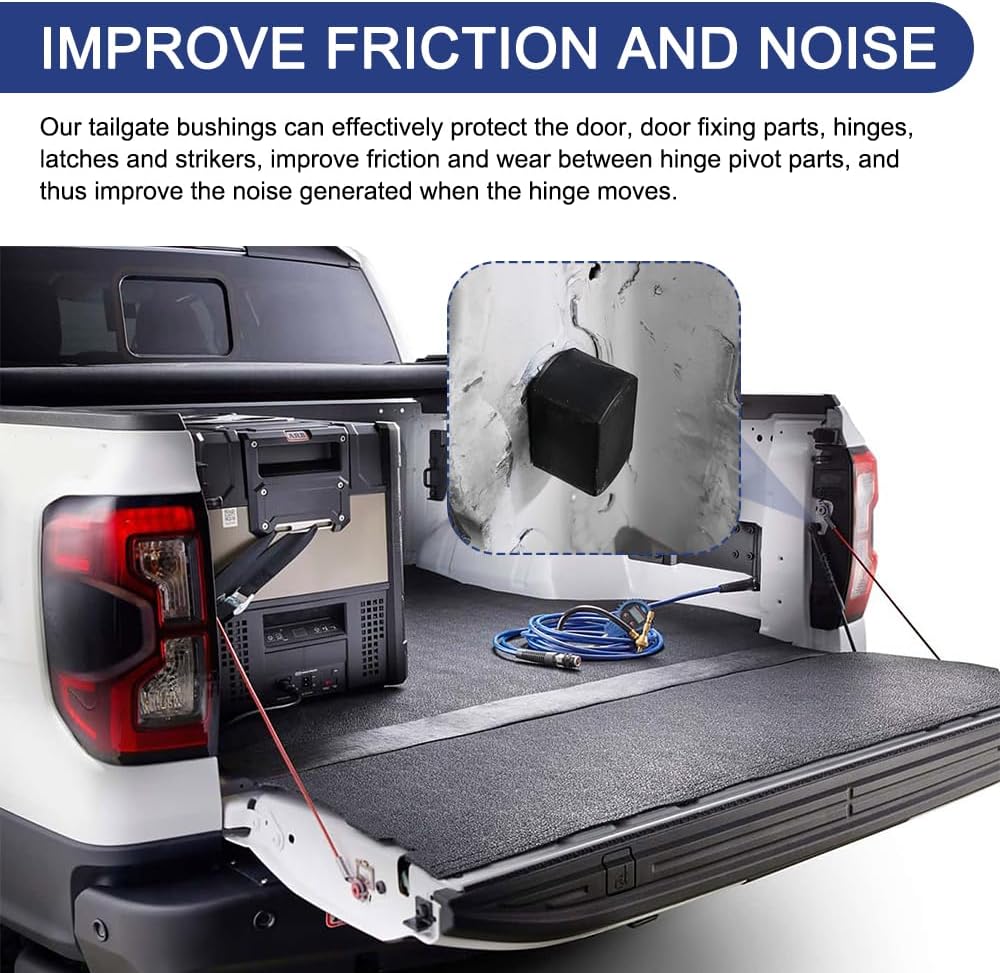 4 PCS Car Tailgate Hinge Kit Tailgate Bushing Insert Kit, Truck Bed Hinge, Plastic Left Right Bed Door Side Bushings Fit for Dodge Ford Lincoln, Replace# OEM E7TZ99430B22A, F6TZ99430B23AA