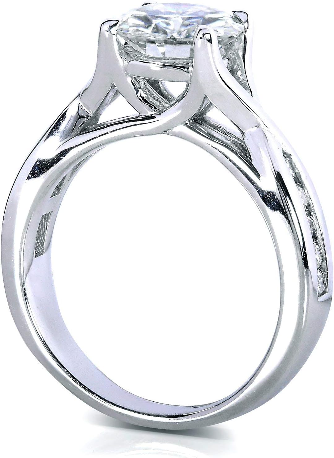 Kobelli Moissanite Crossover Bridal Set 1 3/4 Carat (ctw) in 14k White Gold - 3 Piece Set