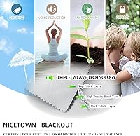 Vista 103 de NICETOWN Cortinas grises para exteriores para patio, impermeables, 2 paneles, resistentes al viento, a prueba de óxido, ojales superiores e