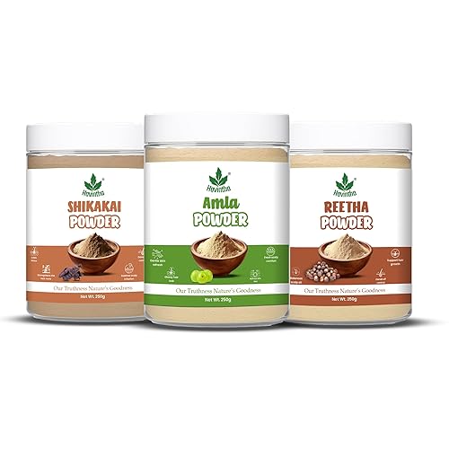 Havintha Amla Reetha Shikakai - Polvo para el cabello, 8.01 oz (paquete de 3)