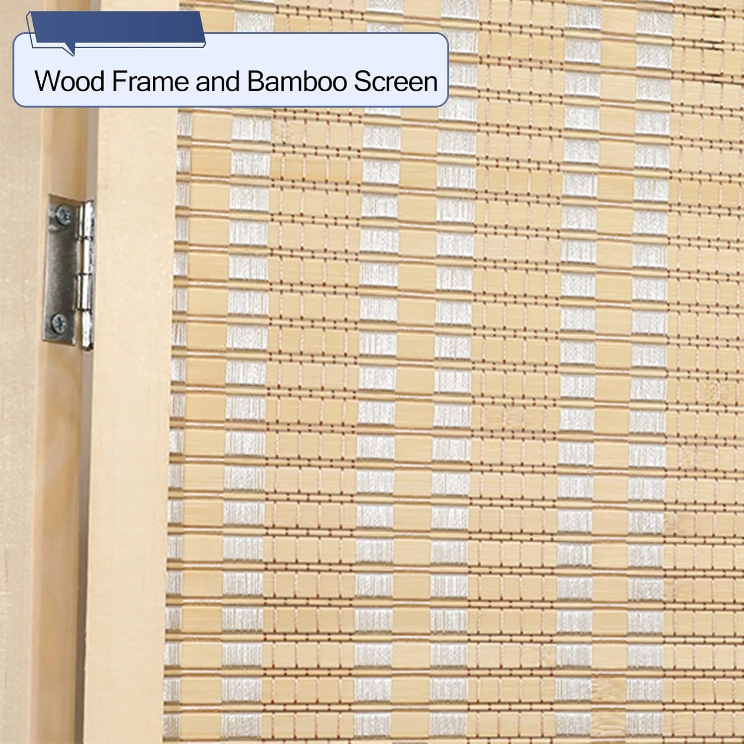 5 Panel Folding Privacy Screen Bamboo, 4 5 6 Ft Tall Freestanding Room Divider Panel for Bedroom/Sliding Door/Bathroom/Office At Home, Hospital Temporary Walls (Color : Style-1