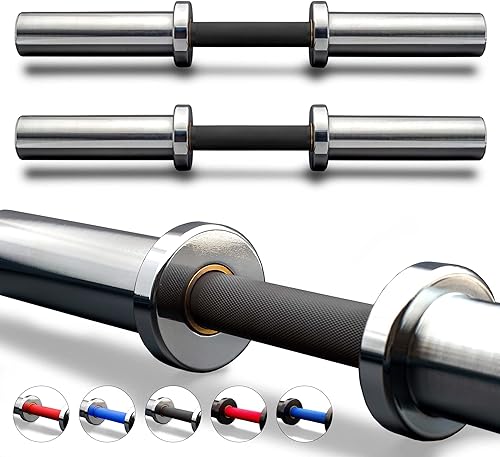 Miniatura 7 de Diliboz Mango olímpico para mancuernas  Barra de mancuernas cargable de 2 pulgadas, mango resistente para entrenamientos de gimnasio, ejercicio,