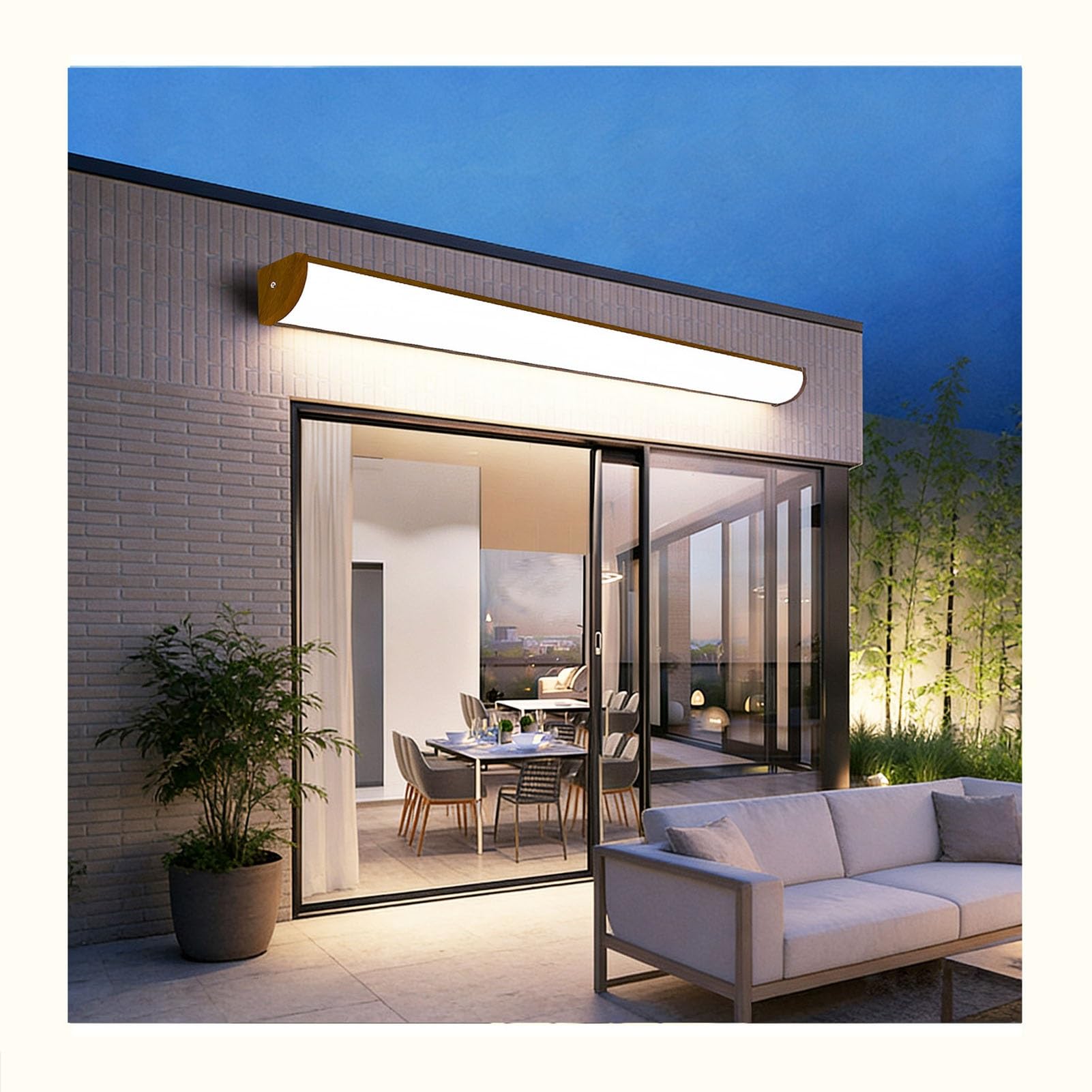 Apliques LED De Exterior, Luz Exterior Alargada, Lámpara Impermeable IP65 para Porche O Puerta Principal, Iluminación Exterior Súper Brillante(Warm White,20W(AC220V))