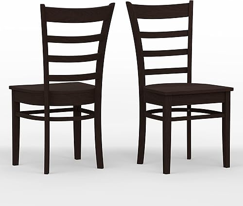 Miniatura 9 de Glenwillow Home Sillas de comedor de madera maciza con respaldo de listones en blanco (juego de 2)