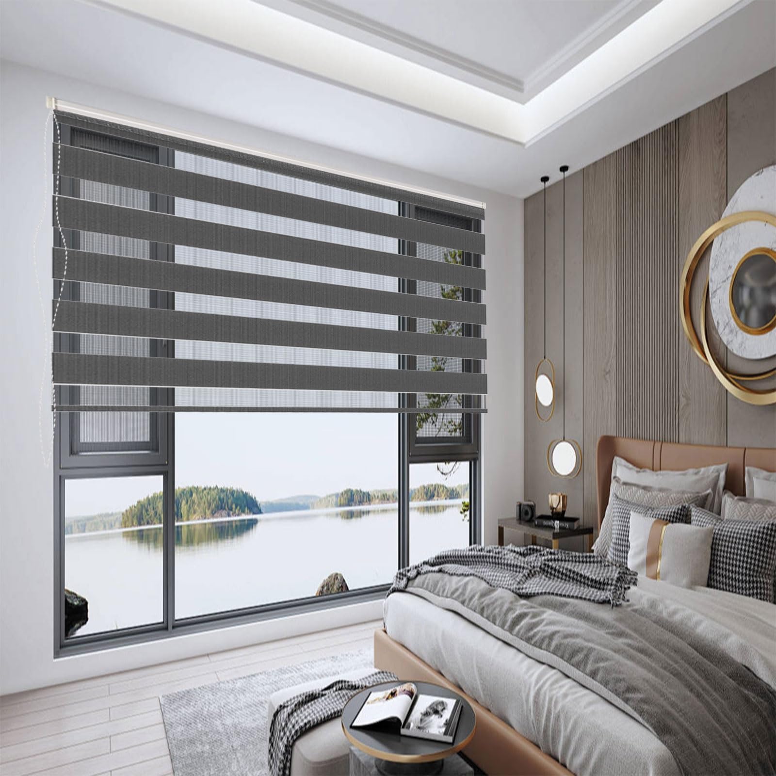 Blackout Roller Blinds 60 x 150 cm UV Protection Light Filtering Day and Night Roller Blinds Easy to Install Fittings Included for Windows Room Darkening, Dark Grey