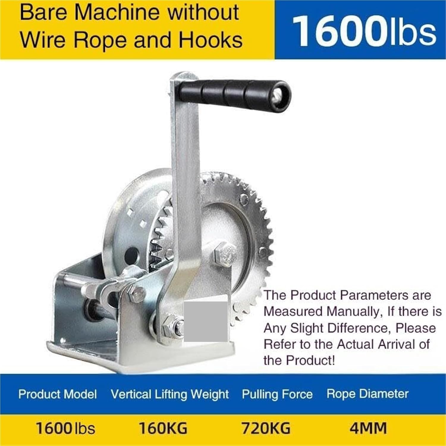 Hand Crank Winch, Manual Winch, Small Crane Hoist Lifting Traction Industrial Mini Wire Rope,Boat Trailer Winches