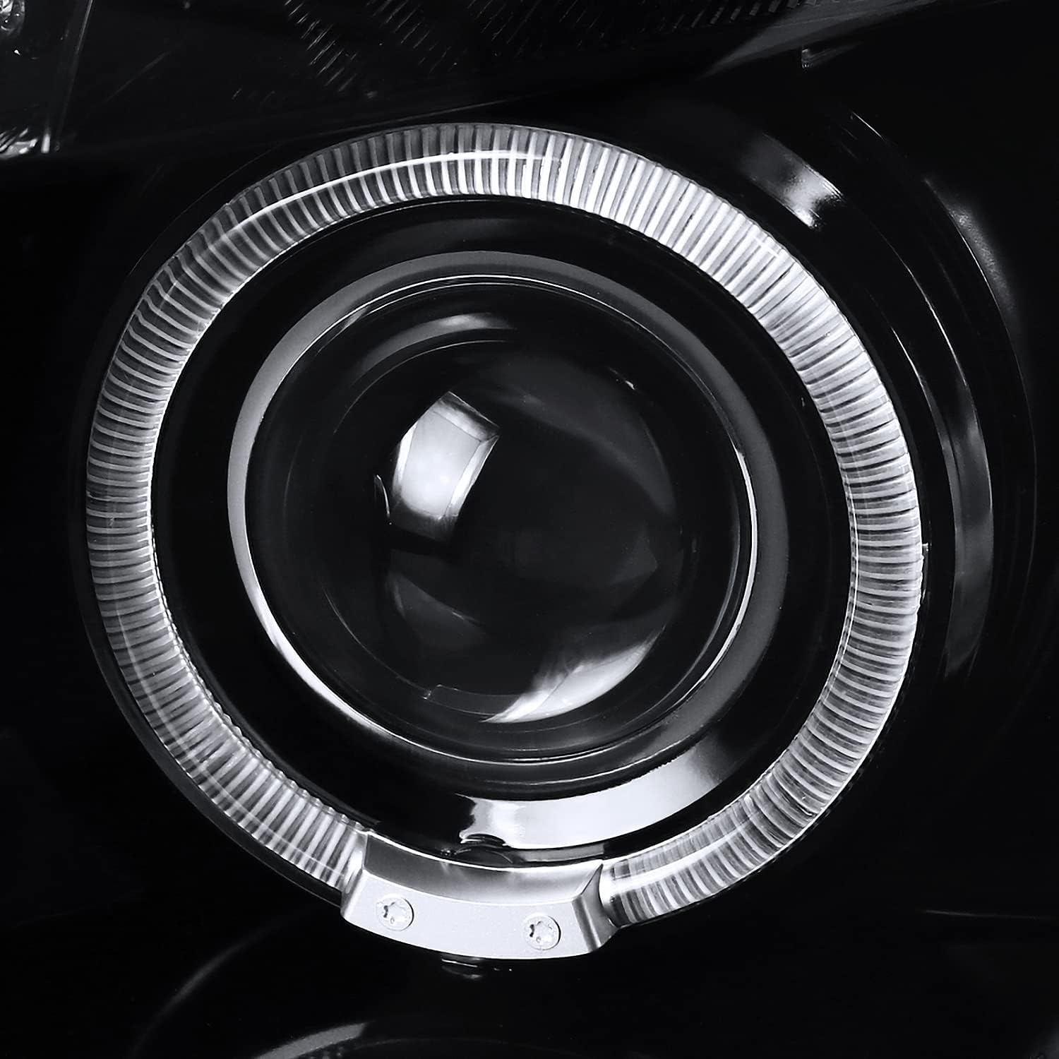 SPEC-D TUNING Jet Black LED Projector Headlights Compatible with 2005-2010 Chevy Cobalt, 2007-2009 Pontiac G5, 2005-2006 Pontiac Pursuit, Left + Right Pair Headlamps Assembly