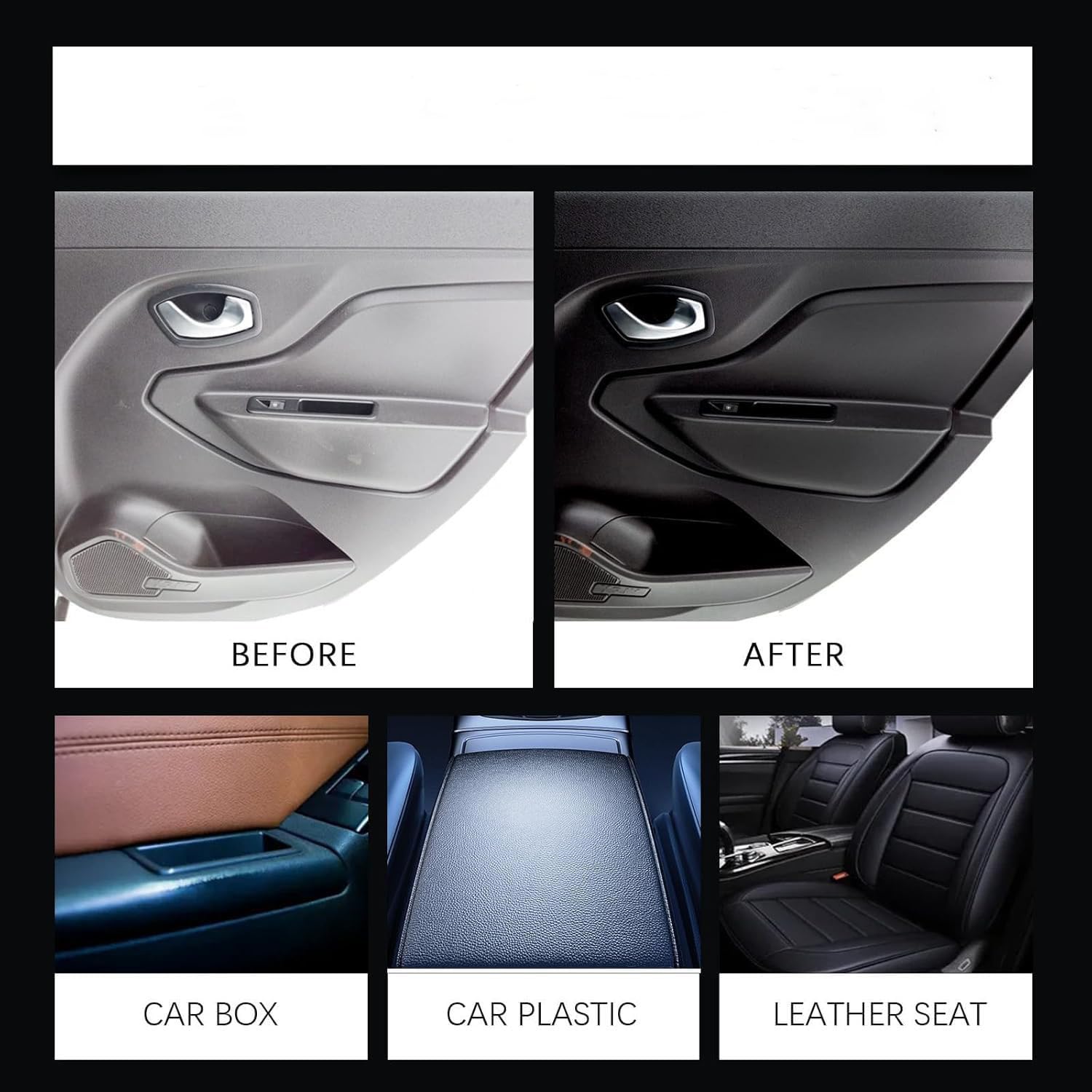Polierreiniger Auto Interieur - Wasserloses Spray -Wachs, Innenraum des Autos Protection Spray, Autoflecken Entfernen Innenräume, Details, Kunststoff, Gummi -Lederreiniger (4PCS)