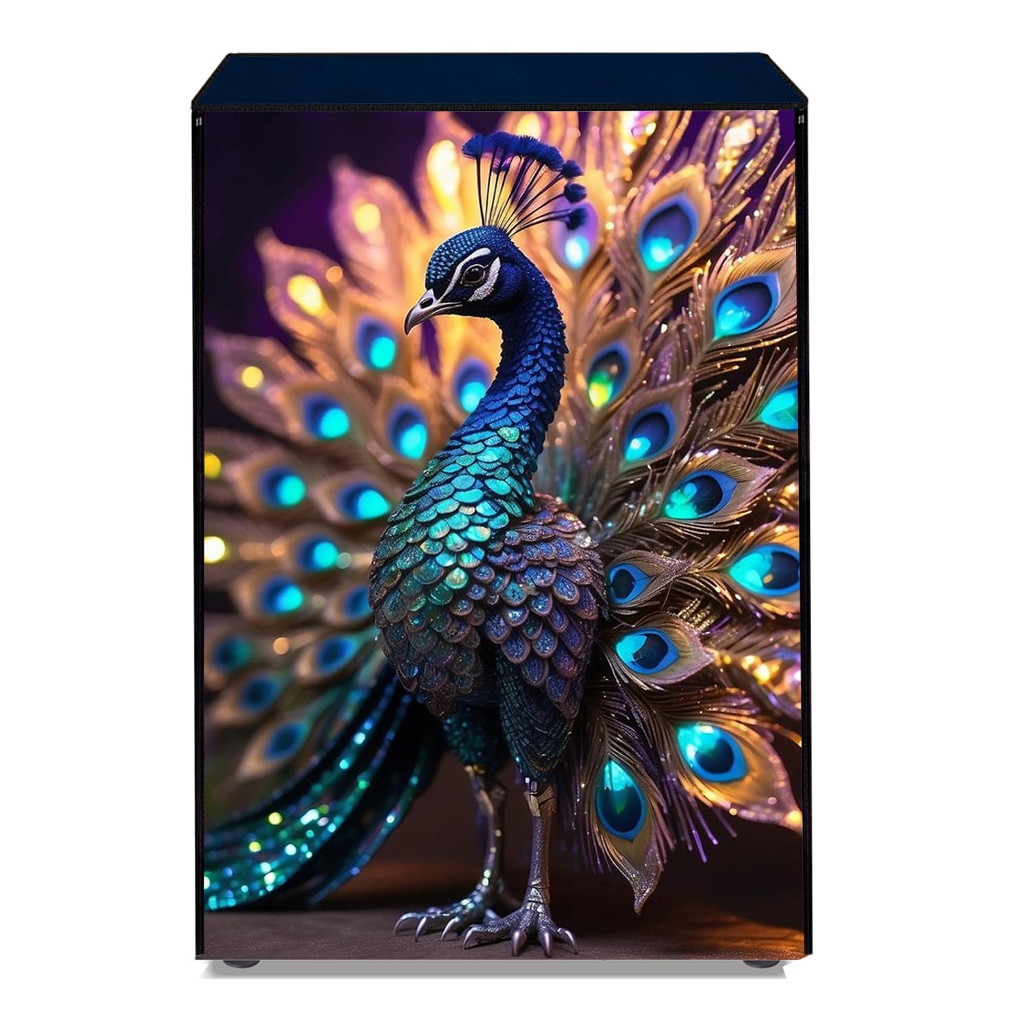 Waterproof 8.5Kg Front Load Fully Automatic Washing Machine Cover compatible for lg/ifb/godrej/lloyd/bosch & etc Washing Machine (IFB8.5KBLUEPEACOCKSC07FL04)