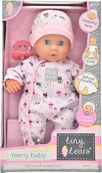 John Adams | Tiny Tears - Teeny Baby - 30cm soft bodied doll: One of the UK's best loved doll brands! | Nurturing Dolls | Ages 10m+