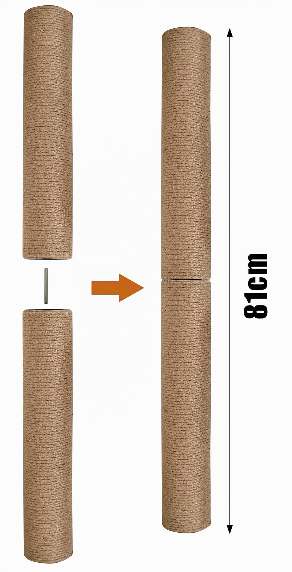 Lizi Fashion 1031 [M8 M10] Rascador de Repuesto para árbol de Gato, Poste rascador de Gatos, Poste árbol Gato con Tornillos, Basic/2 PCS/40,5 cm, M8