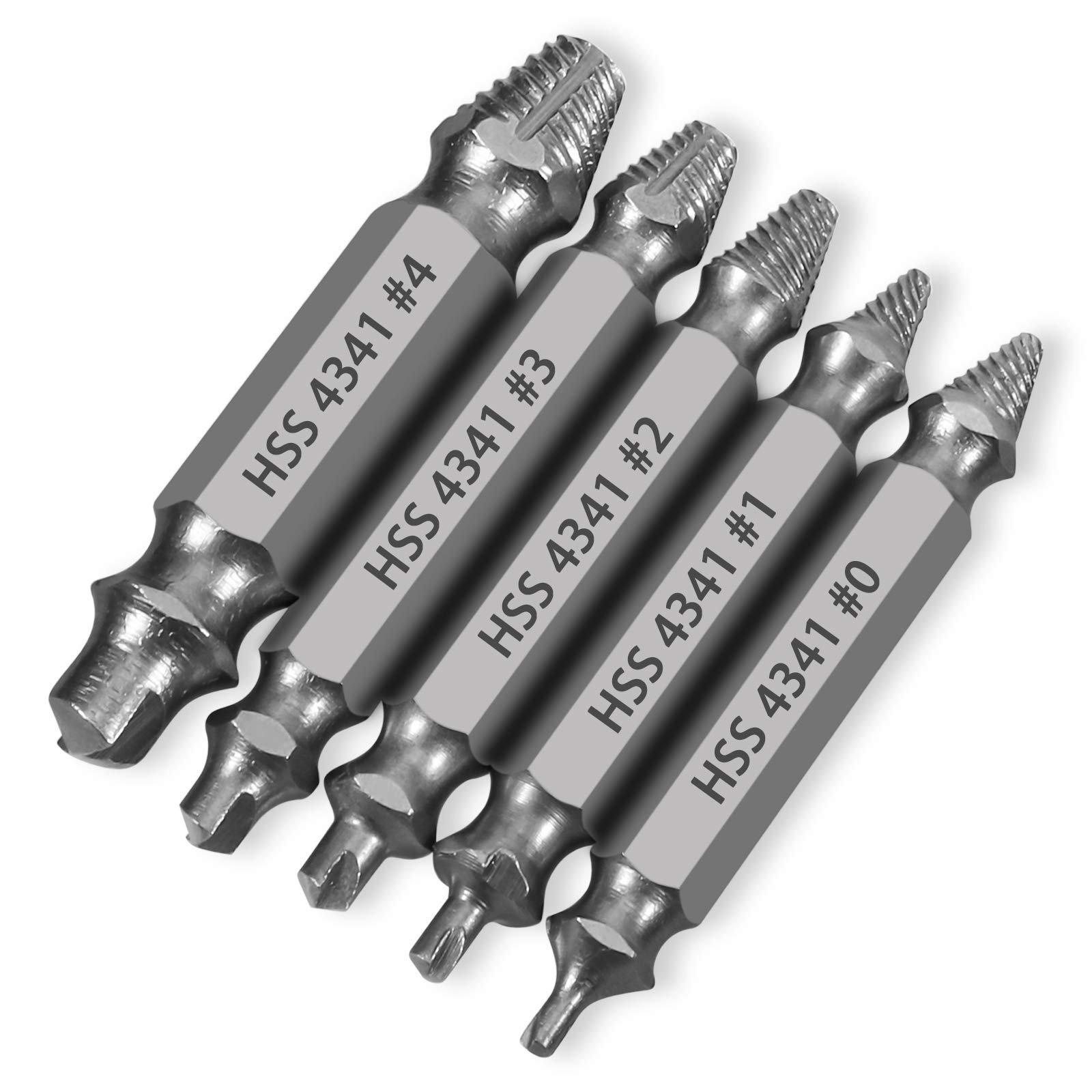 Gifts for Men, 5Pcs Titanium Damaged Screw Extractor Set - Remover for Stripped Head Screws Nuts & Bolts Drill Bit Tools for Easy Removal of Rusty & Broken High Speed Steel Superb Gift