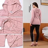 Vista 111 de GINKANA Sudadera con capucha para mujer, manga larga, lactancia materna, ropa casual
