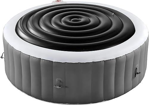 Vista 16 de Tlswshsy Cubierta inflable para bañera de hidromasaje de 5.4 pies, tapa de ahorro de energía para bañera de hidromasaje redonda, cubierta protectora