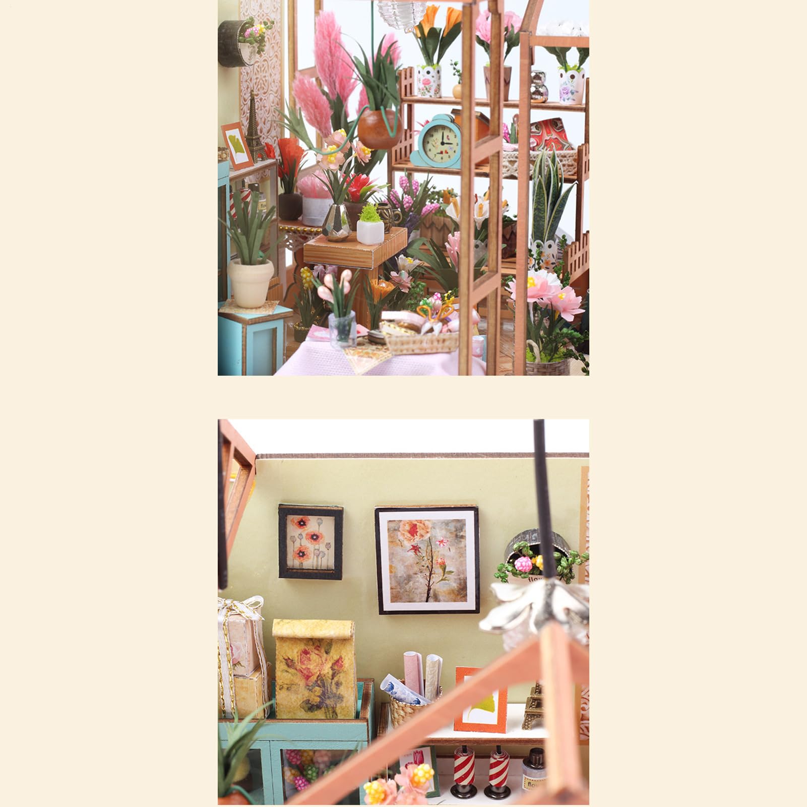 Kit Casa delle Bambole in Miniatura da Costruire DIY Miniatura Costruzione | Kit 3D Serra Domestica per Adulti e Ragazzi, Camera, Stanza, Libreria, Mensola, Scaffal