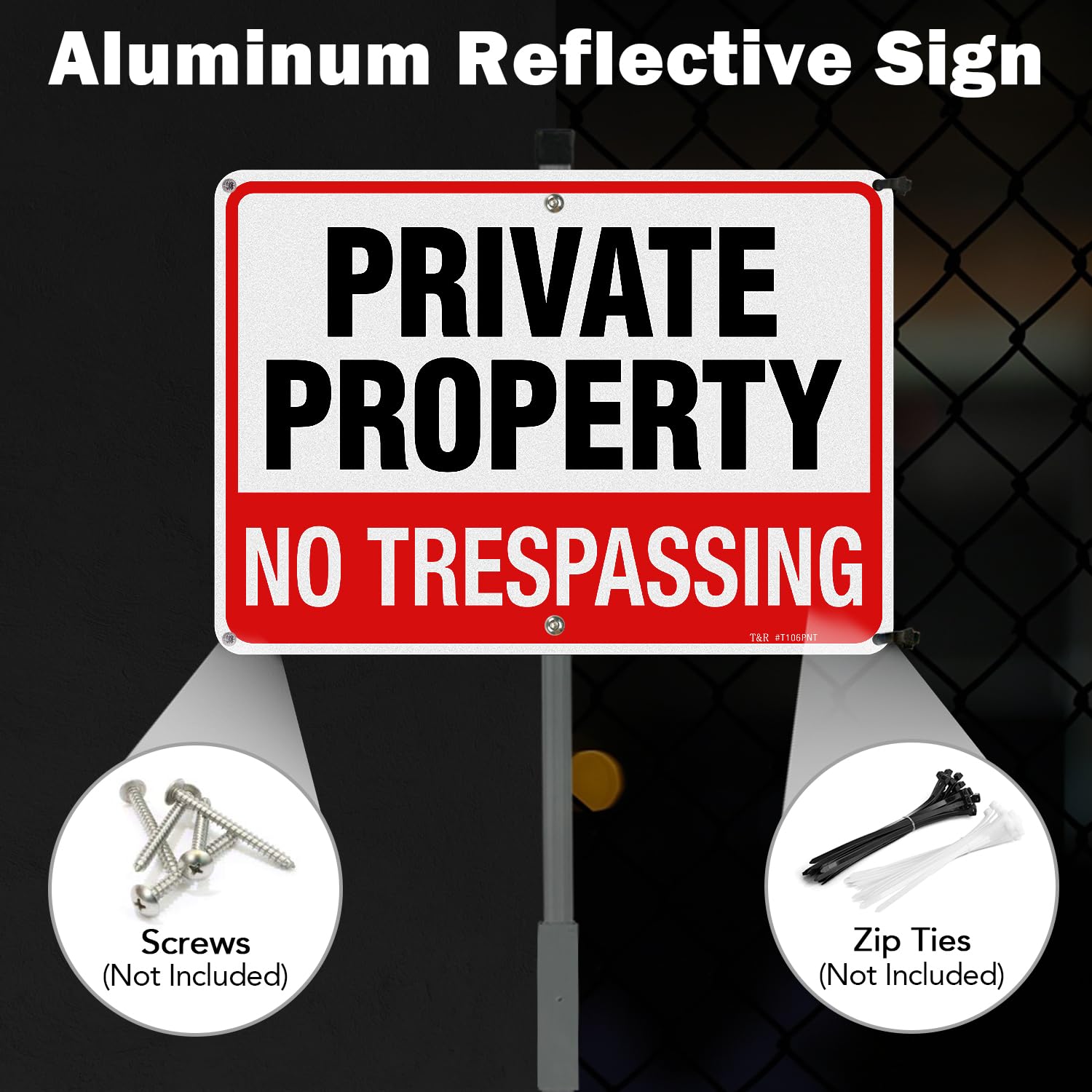 T&R Large No Trespassing Private Property Sign Video Surveillance Sign 14 X 10 Inchesrust Free 588111