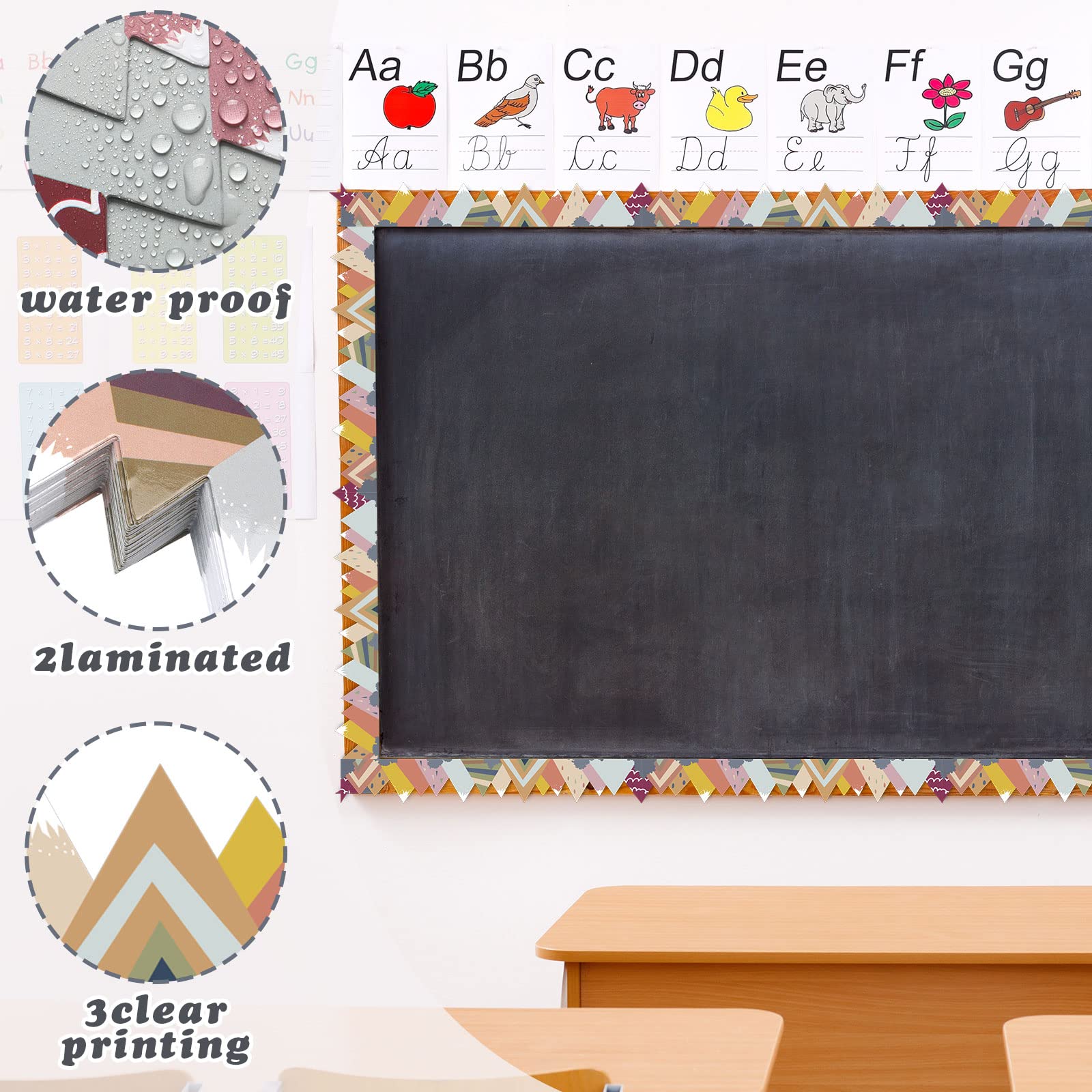 60 Stück Unterbau-Bordüren Für Pinnwand & Wand – 30x10cm, Bunt, Für Klassenzimmer-Dekoration