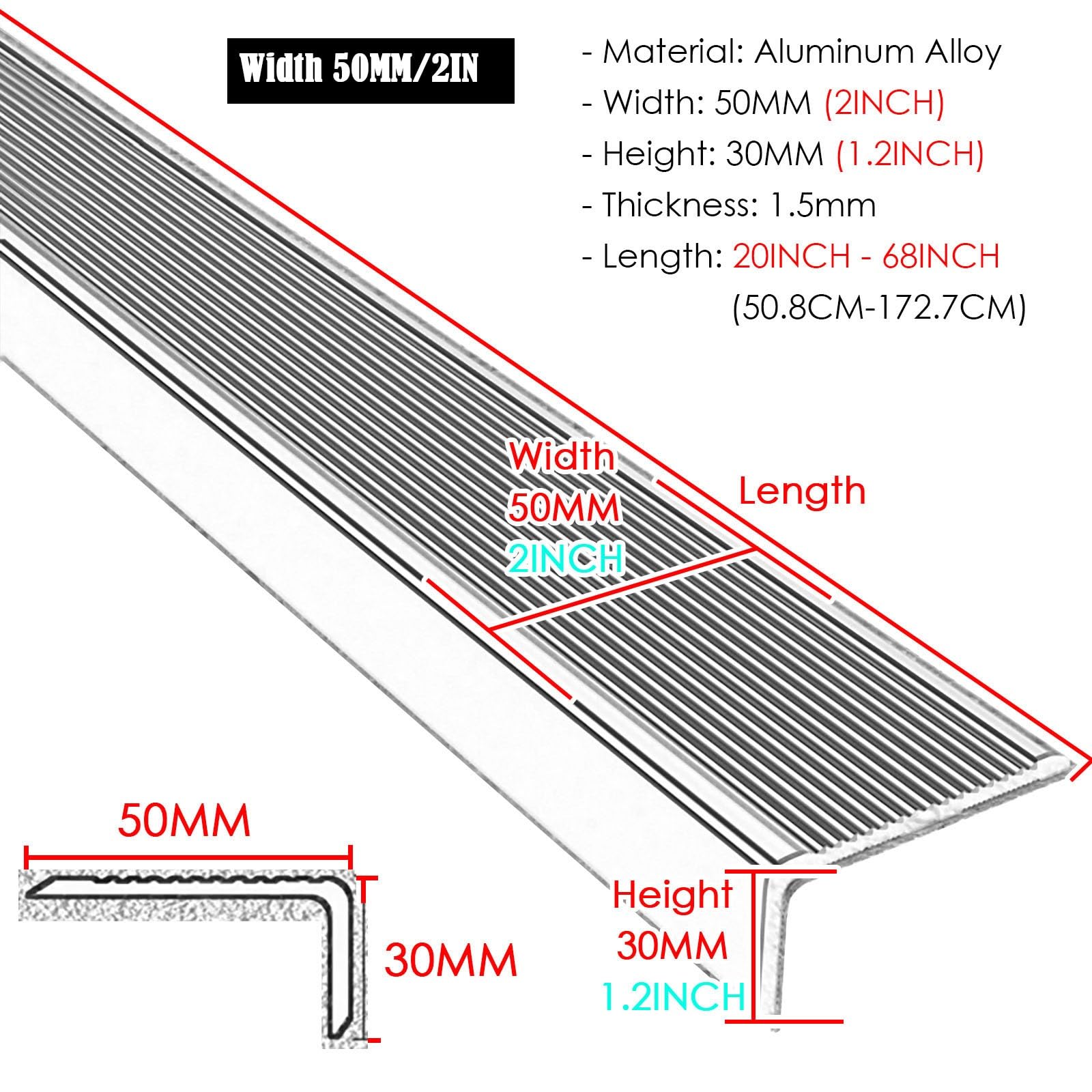 Czarne ochraniacze krawędzi schodów do schodów drewnianych, stopki schodów ze stopu aluminium, wykończenie krawędzi krawędzi antypoślizgowe wywiercone nakładki na pedały w kształcie litery L, 168, 48,