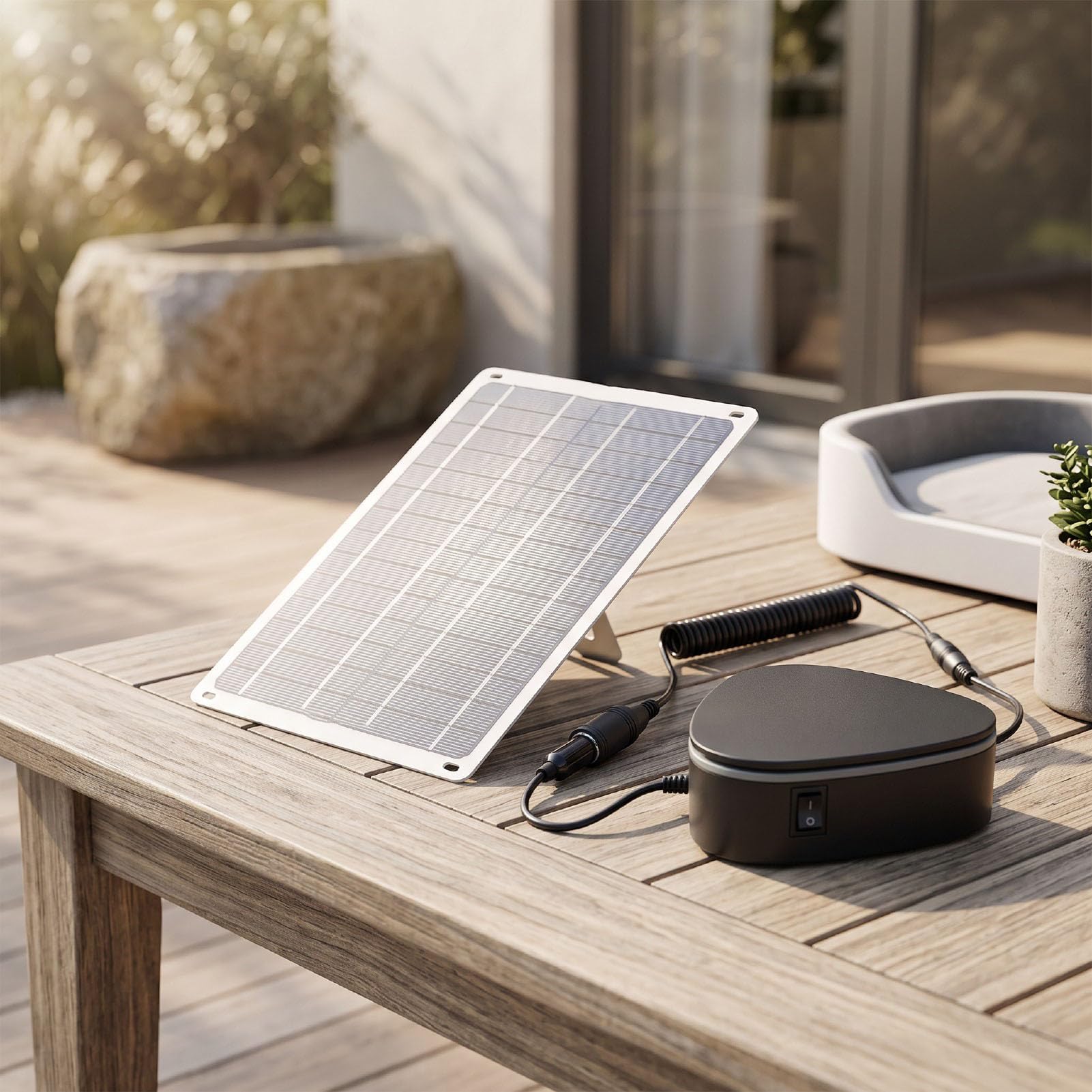 Akozon Calentador Solar de 60W, con Compartimiento para Batería