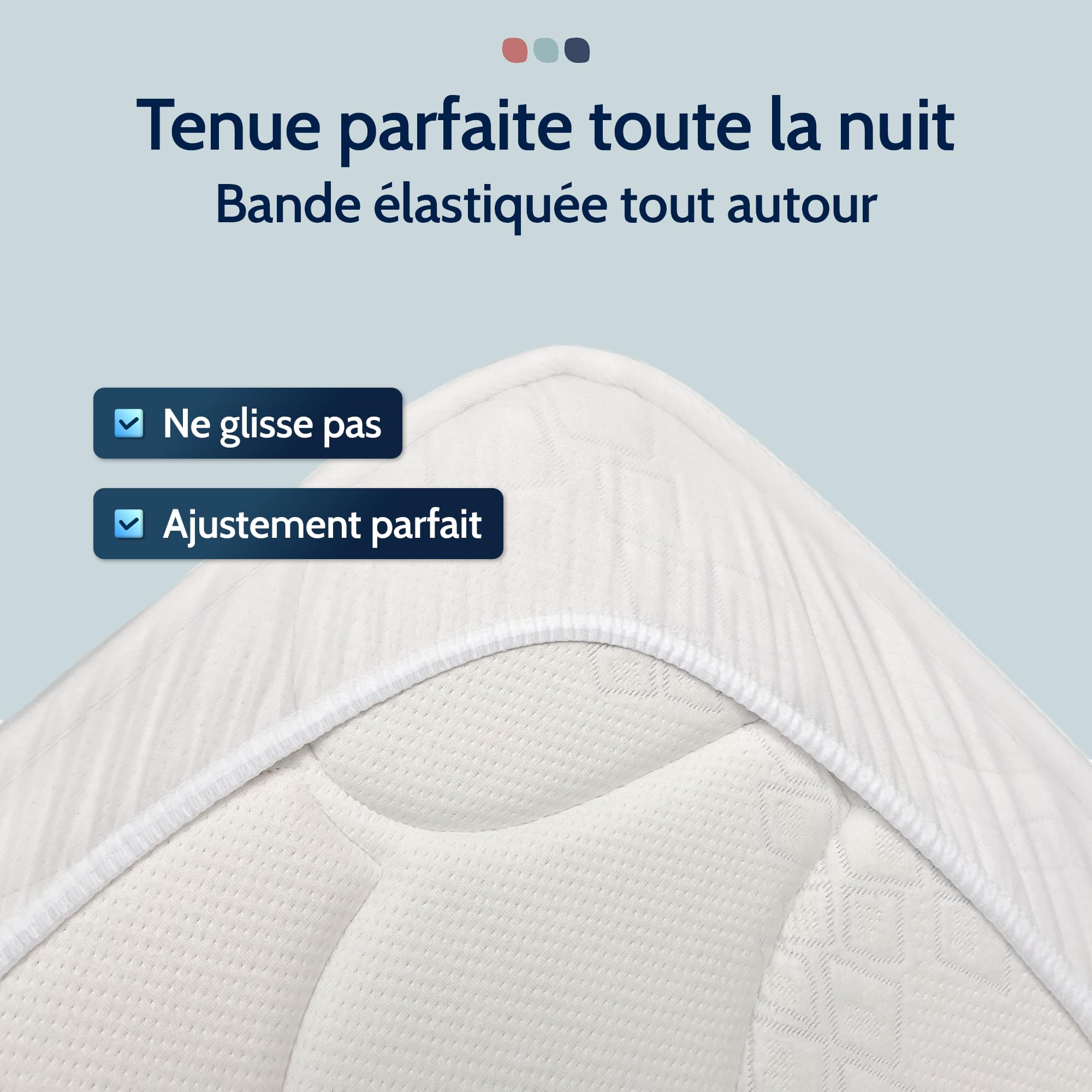 Linge des Familles – Protector de colchón 160 x 200 cm – Impermeable y transpirable – Grandes gorros – Forma sábana bajera – Certificado OkTex ®