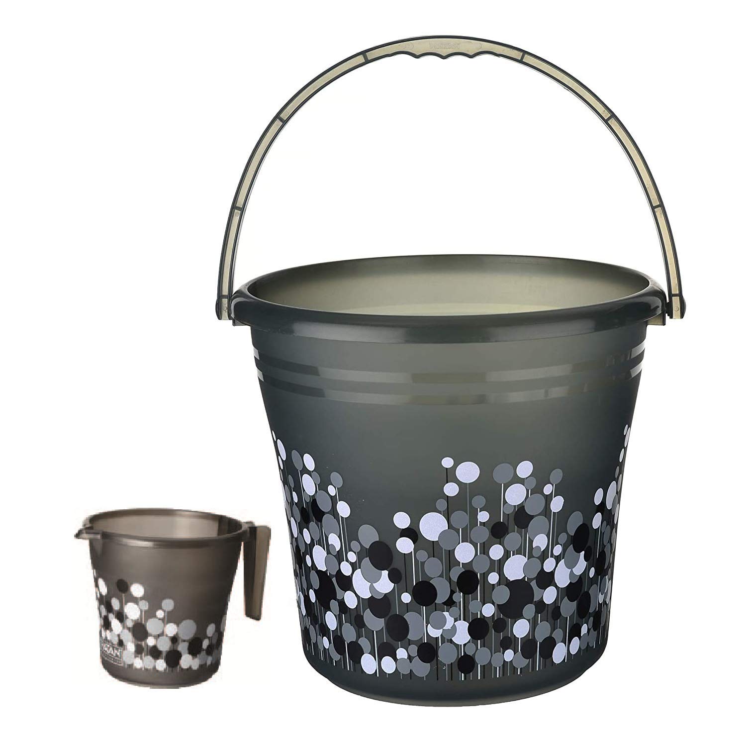 AIR O MATIC Plastic Deluxe Bathroom Bucket with Mug (20 L) (Set of 2) BLACK (B092FRLV2Z) Amazon Price History, Amazon Price Tracker