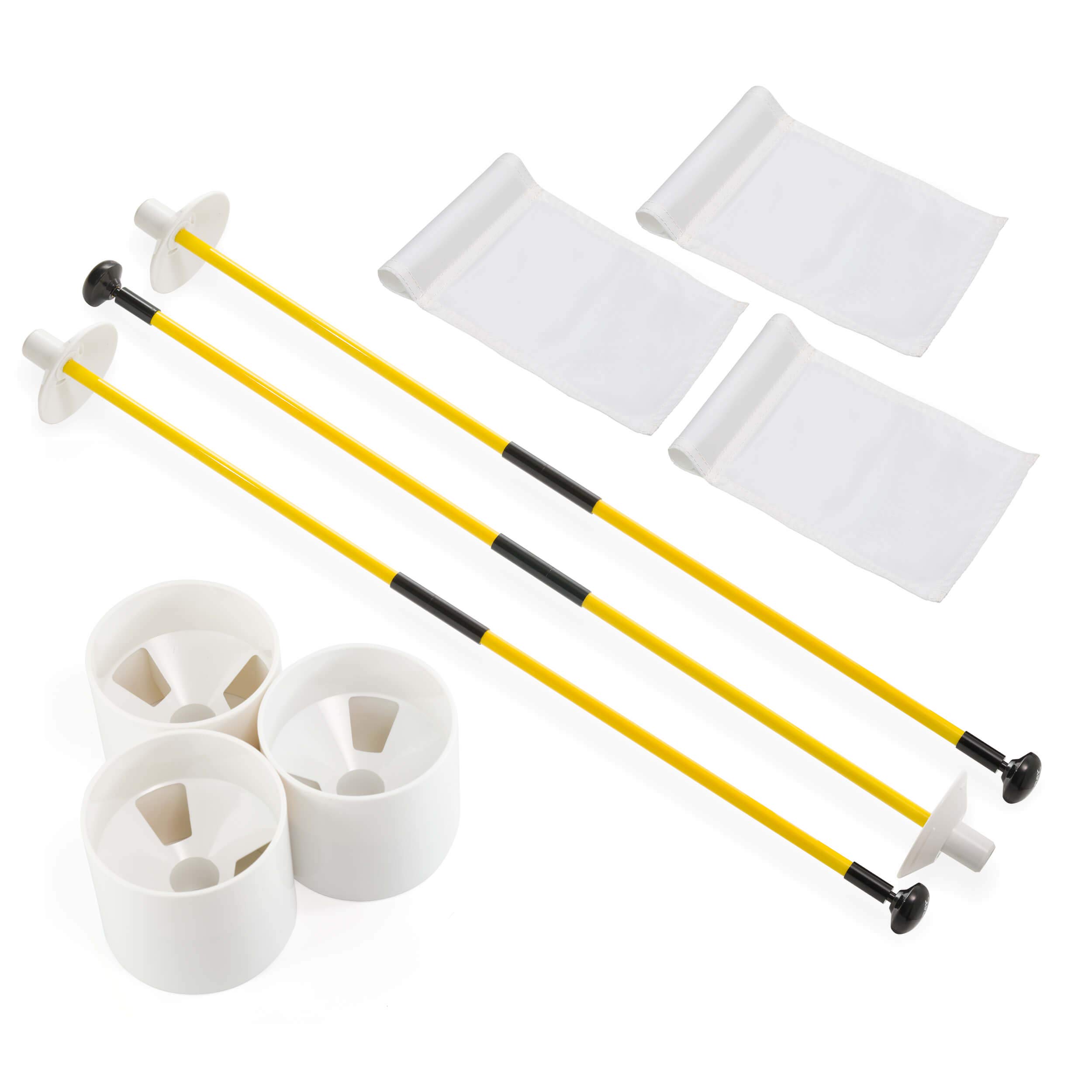 Murray Sporting Goods Golf Loch Cup Flaggen-Set von 3 – Mini-Golfflaggensticks mit Flagge und Cup zum Putting Greens oder Übung Löcher (weiß)