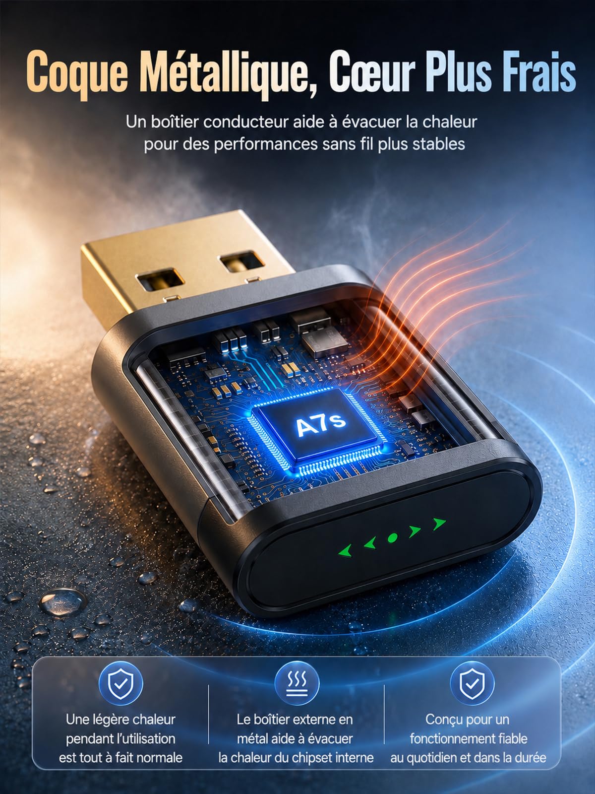 Mini Adaptateur CarPlay sans Fil pour Apple/Android Auto, Connexion Rapide, Android Auto sans Fil pour GPS Portable Voiture, sans Latence & Surchauffe, Compatible avec iPhone (iOS 10+) et Android 10+