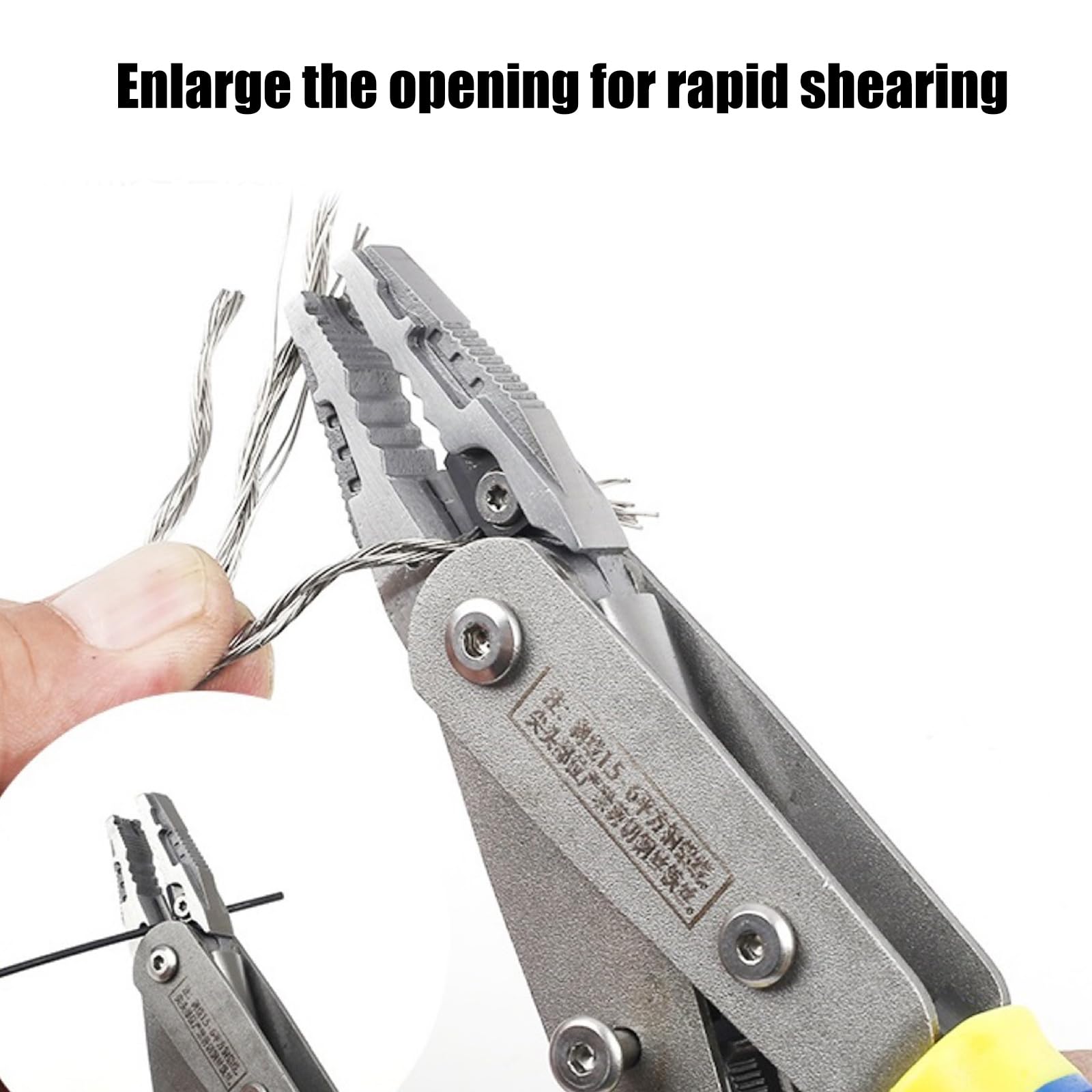 Zange mit umschaltbaren Backen aus wärmebehandeltem Kohlenstoffstahl, Abisolierfunktion für 0, 5–6 mm² Kabel, Mechaniker, Wartungsarbeiten, ergonomische, rutschfeste Zange