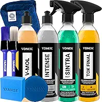 Kit Limpeza Automotiva Completa Vonixx Cera Carnauba Tok Final V-mol Revitalizador de Plasticos intense Sintra fast