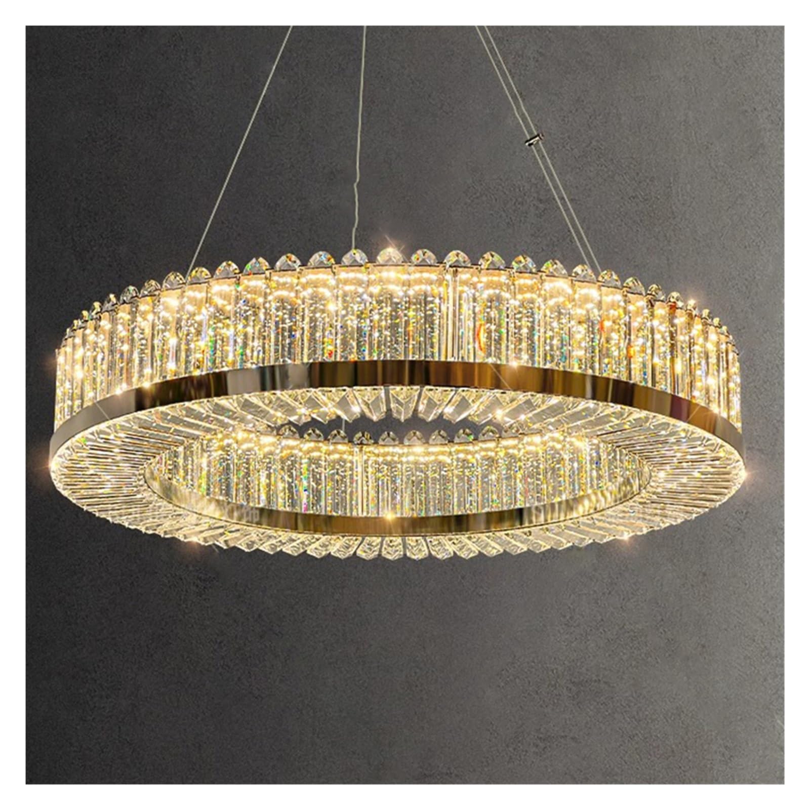ASerZenith Chandelier Nordic Light Luxury Ceiling Lamps Hanging Led Chandeliers For The Living Room Indoor,Rc Remote Dimming-Round 80Cm