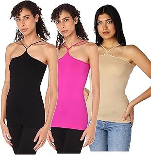 Silvy Womens Set Of 3 Pieces Donna Solid Tank Top Set Of 3 Pieces Donna Solid Tank Top