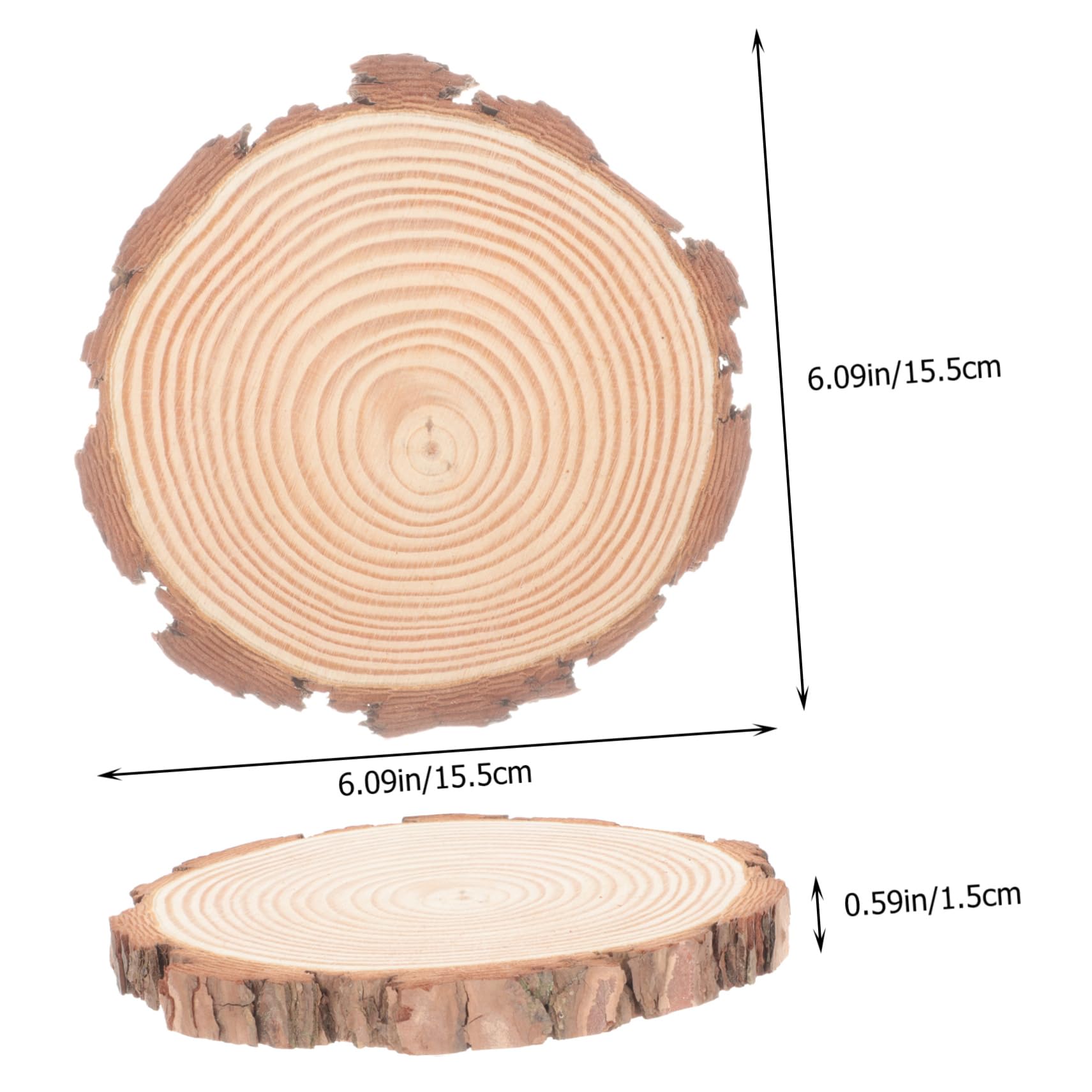 Sewroro 6piezas Pack De Discos De Madera Natural Sin Terminar Perfectos Para Bricolaje y Manualidades