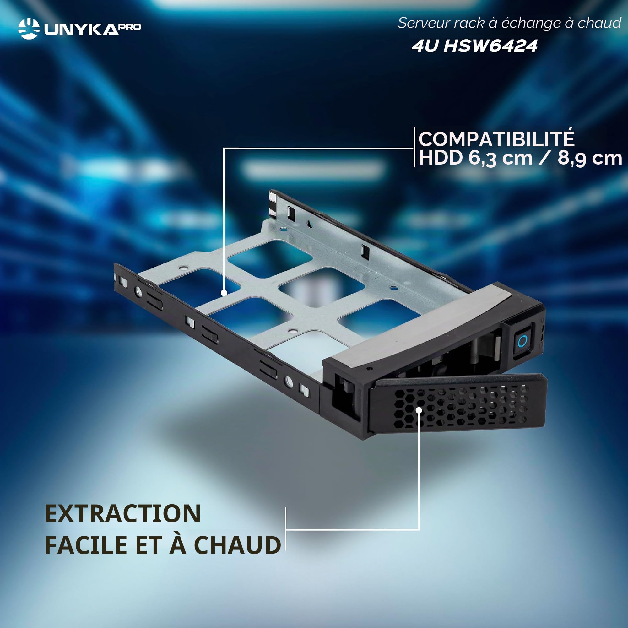 UNYKAch Châssis Serveur Rack Hot Swap 4U/24 Baies PYROJEWEL-A-20052233