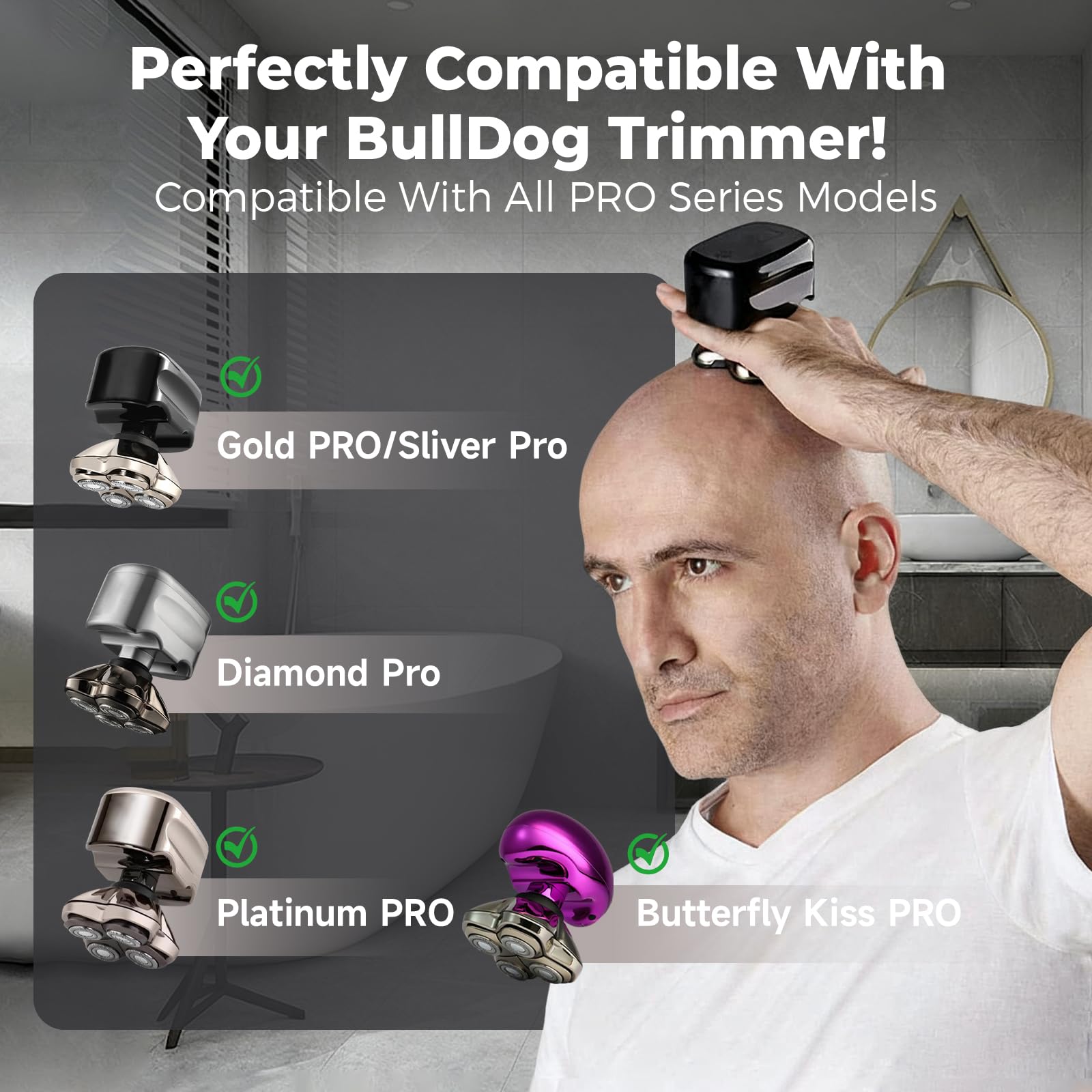 Lame de rechange pour tête de rasoir PRO 4,Compatible Pitbull Skull Shaver,Pitbulls Gold PRO,Silver PRO,Diamond,Platinum,Butterfly Kiss,Lames de rasoir pour hommes chauves(2 Pièce)