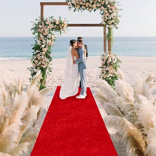 Miniatura 3 de FOTSHARER Camino de pasillo de boda, alfombra roja para fiesta, 4 x 15 pies, alfombra de terciopelo al aire libre, camino de pasillo de boda,