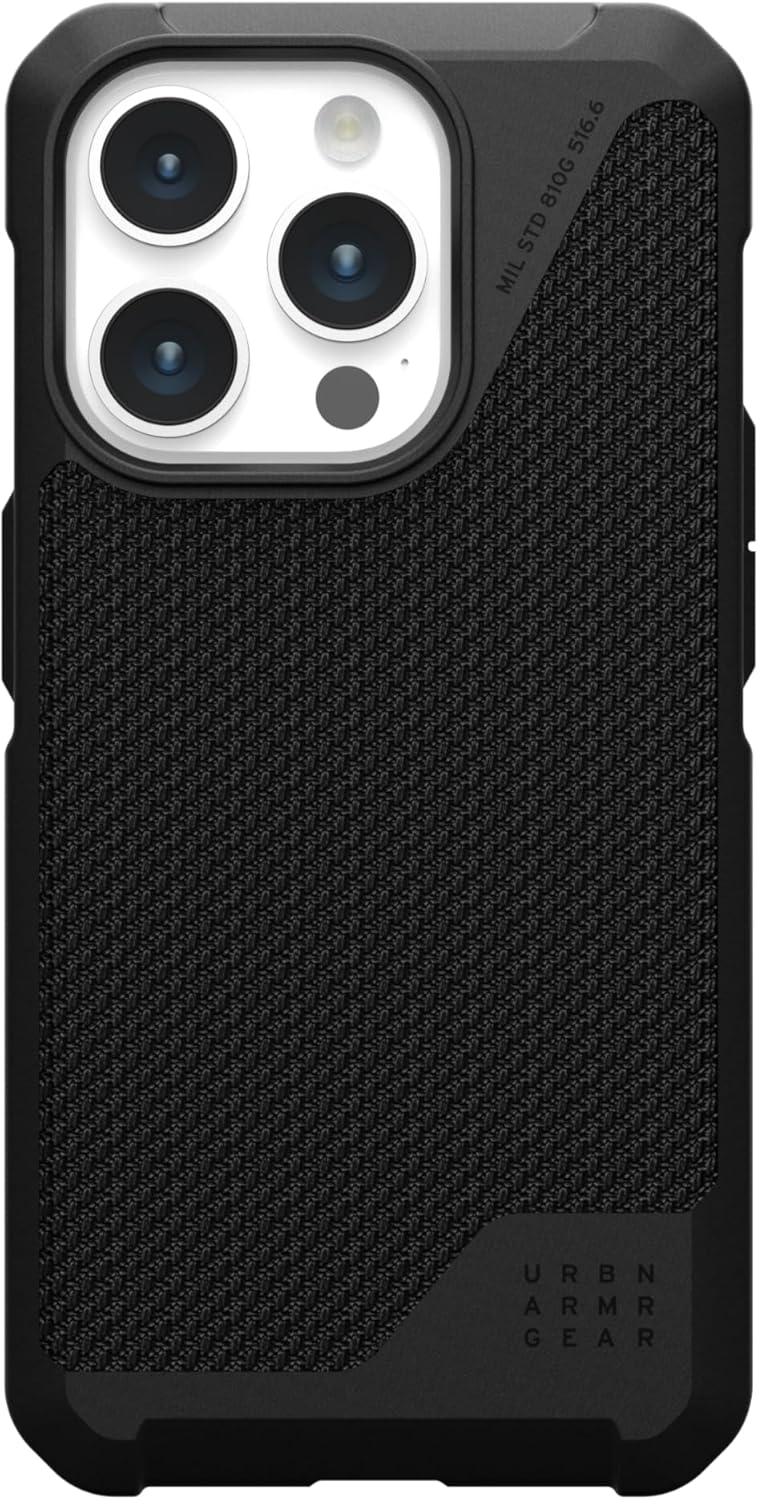 URBAN ARMOR GEAR UAG Case [Updated Ver] Compatible with iPhone 15 Pro Case 6.1 Metropolis LT Kevlar Black Built-in Magnet Compatible with MagSafe Charging Rugged Military Grade Protective Cover