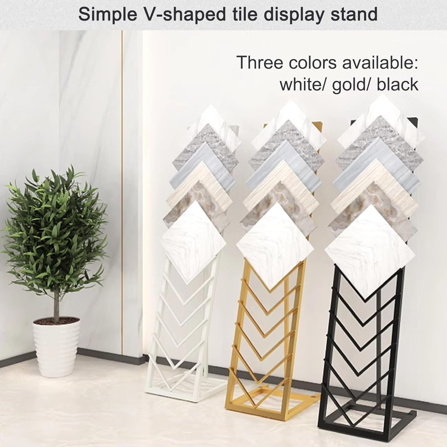 Metal Porcelain Tile Display Rack,12-tier Sample Display Stand,Standing Slotted Wood Floor Shelf,Stone Tile Holder Craft Shows Retail Storage Racks,for Building Material,Exhibition Halls(Black,30x45x1