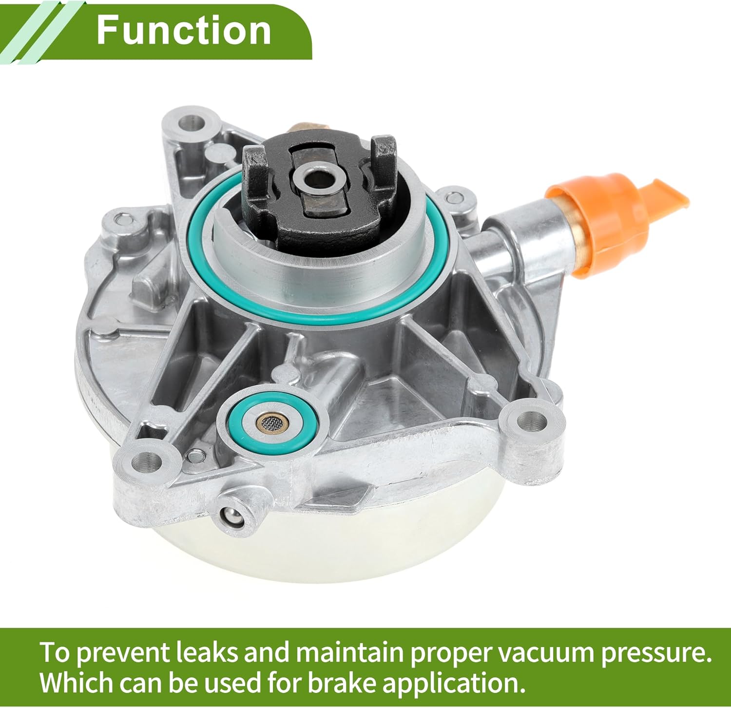 Brake Vacuum Pump No.94811005003 Engine Vacuum Pump for Porsche Cayenne 4.8L 2008-2016 Aluminum Alloy Silver Tone 1 Pc