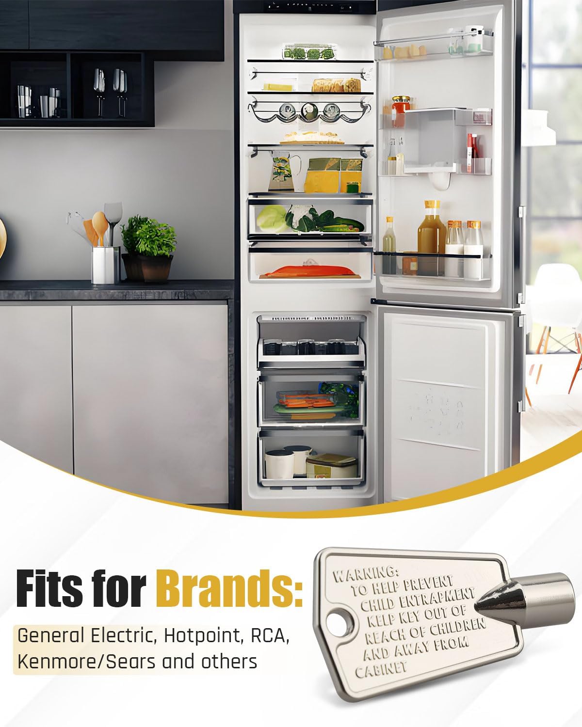 Freezer Key Replacement Fit for General Electric Hotpoint RCA Kenmore Sears, Replace WR01X29793 AP6332701 4864231 PS12344707