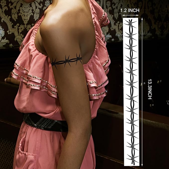 tattoo piercing ideas 9-Sheet Large Barbed Wire Tattoos, Variety of Barbed Wire Temporary Tattoos for Men Women - Waterproof Fake Tattoos for Concerts & Halloween