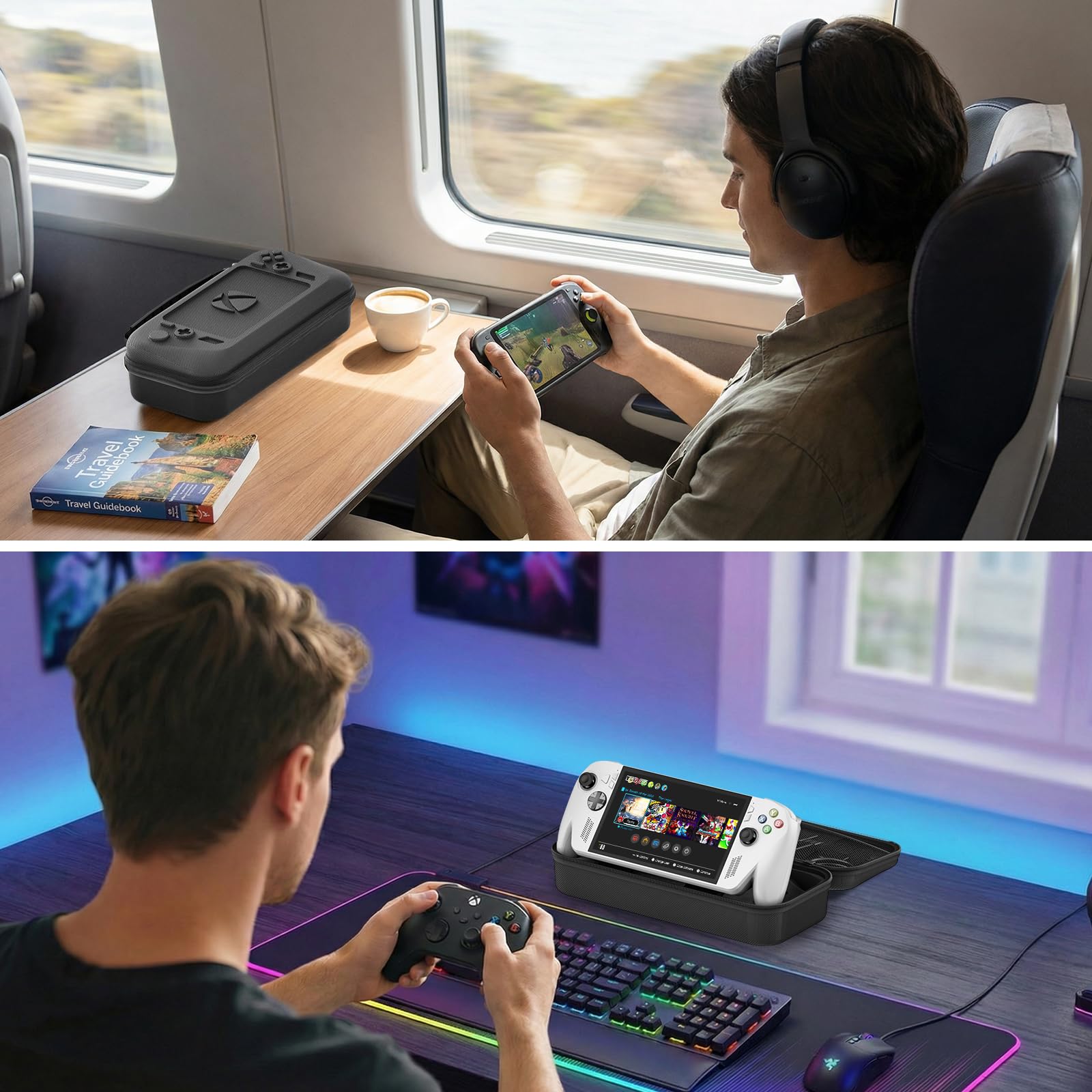 LVVIL Funda para ASUS ROG Xbox Ally & X Box Ally X 2025, Funda de Transporte para Consola ROG Xbox con Protector de Pantalla & Tapa de Joystick, Rígida Portátil Case Protector ROG Ally X Accesorios