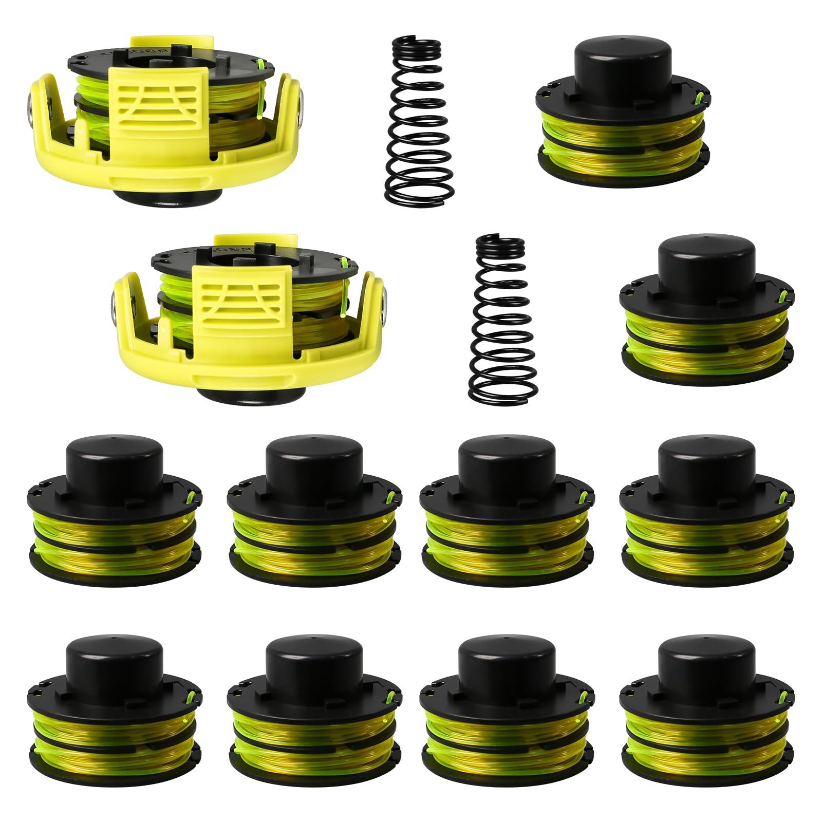 QENETY Grass Trimmer Replacement Spool Line, Compatible with Ryobi RAC118 RLT3525S, 0.047"/1.2mm 27.6 ft Strimmer Line Replacement for Ryobi Grass Trimmer, with RAC119 Cover (16PCS)