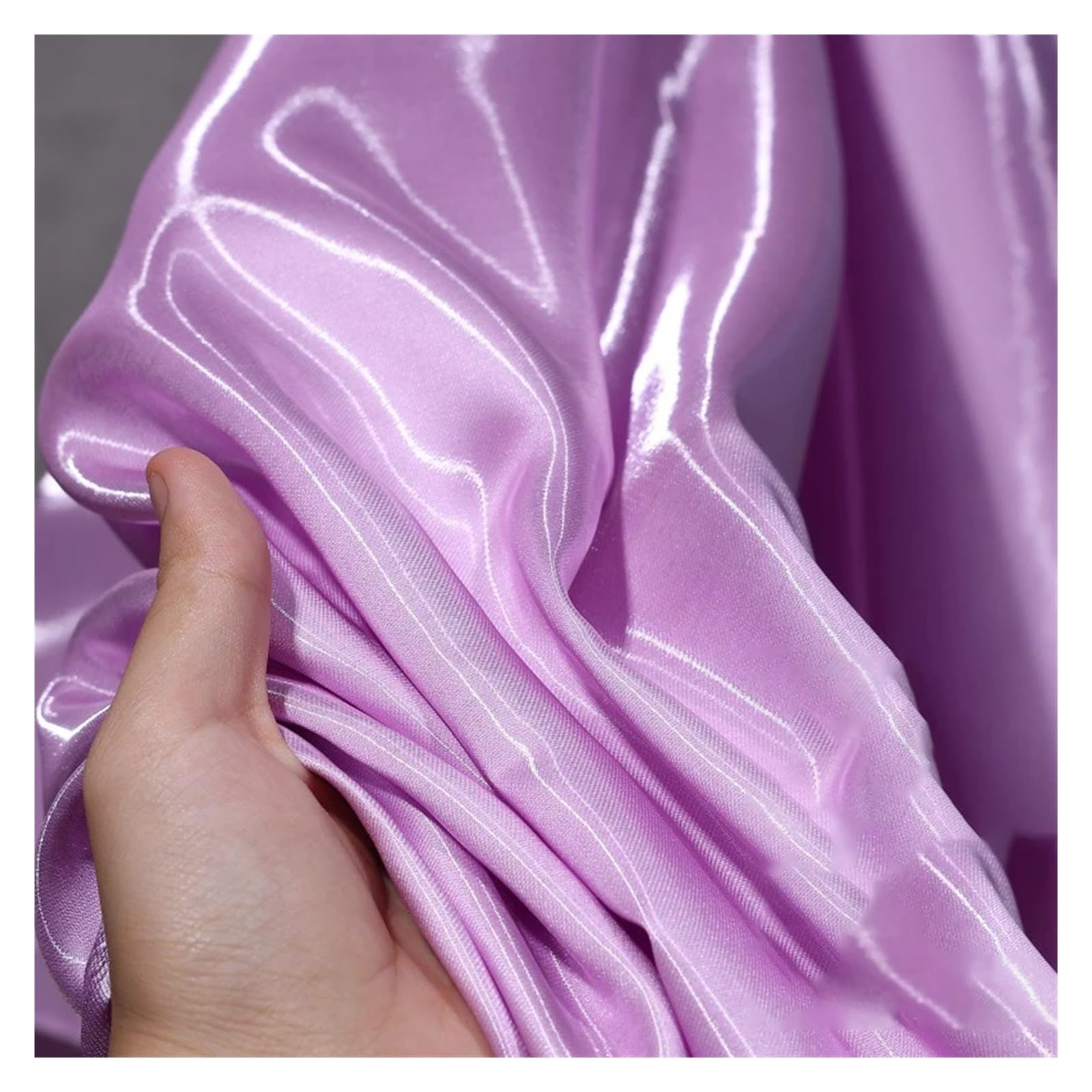 Satin Fabric Multi-Color Liquid Satin Reflective Crystal Fabric Smooth Sparkle Stiff Material for Craft(Color 4)