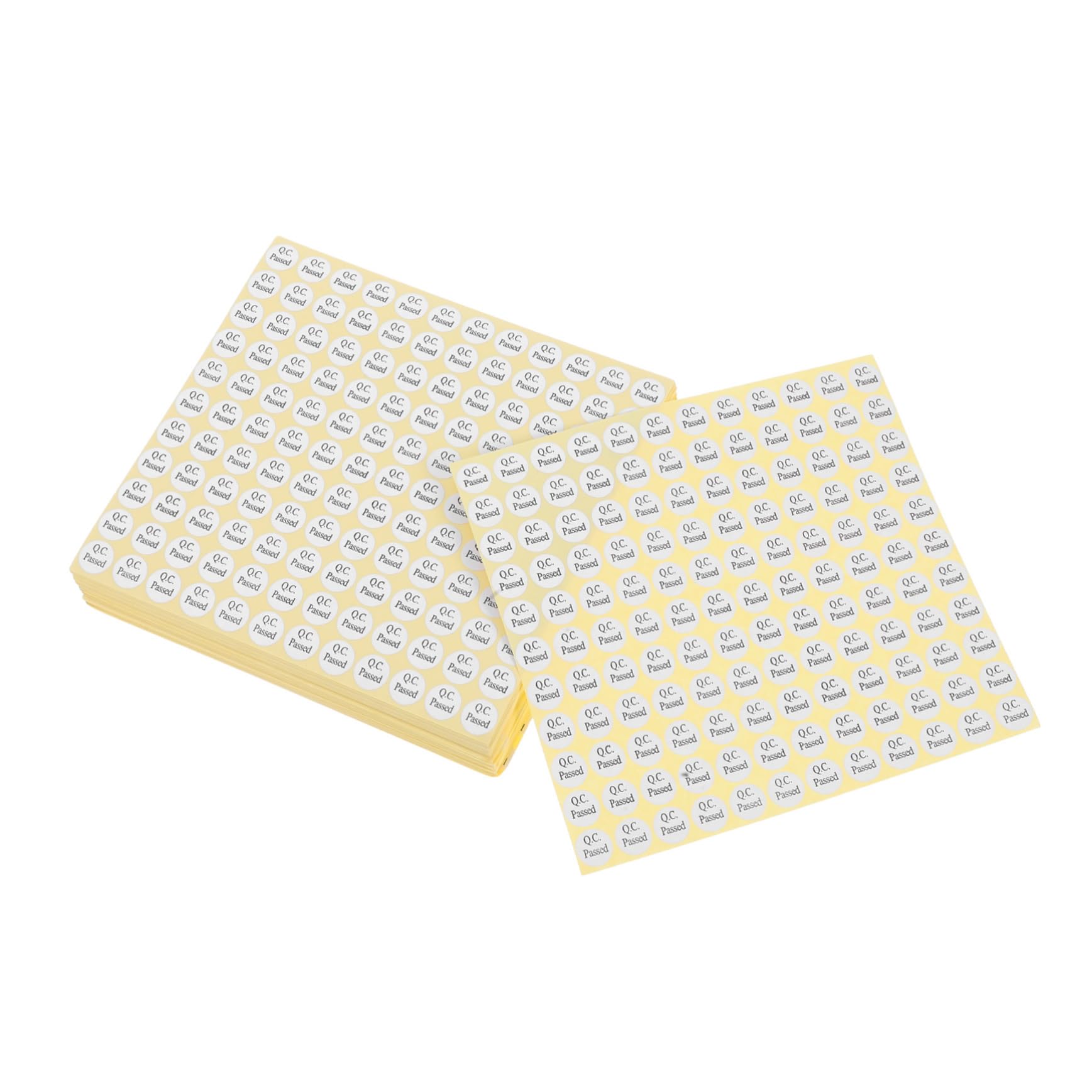 150fogli Etichette Adesive Rotonde Bianche Etichette Qc Passed Autoadesive Piccole Per Lisce Per Scatole Bottiglie e Metallo