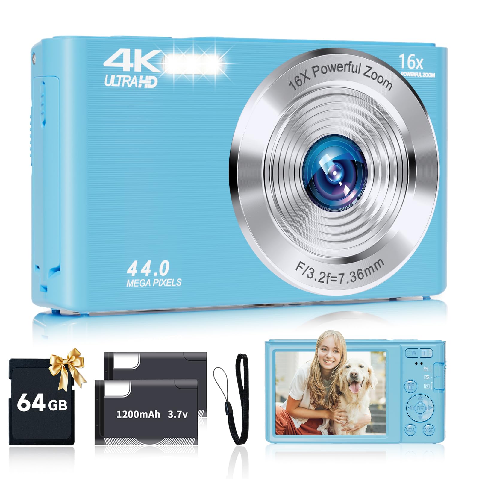 Amazon | ティーン向けデジタルカメラ、FHD 4K 44MPデジタル