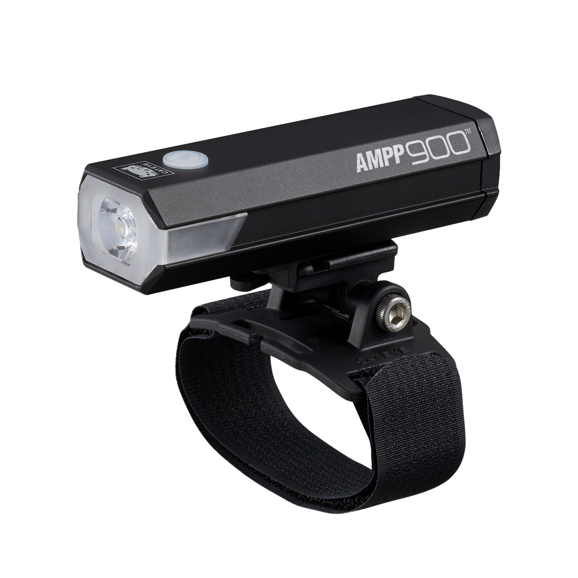 CatEye AMPP 900, versión de Montaje para Casco, Luces Delanteras LED superbrillantes para Bicicleta, tecnología OptiCube, clasificación IPX4 Impermeable, Soporte FlexTight de fácil Ajuste, Recargable