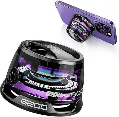 Altavoz Bluetooth magnético G200 con luz RGB - Mini altavoz Bluetooth portátil, sonido estéreo de rango completo para 7 horas de reproducción, modo
