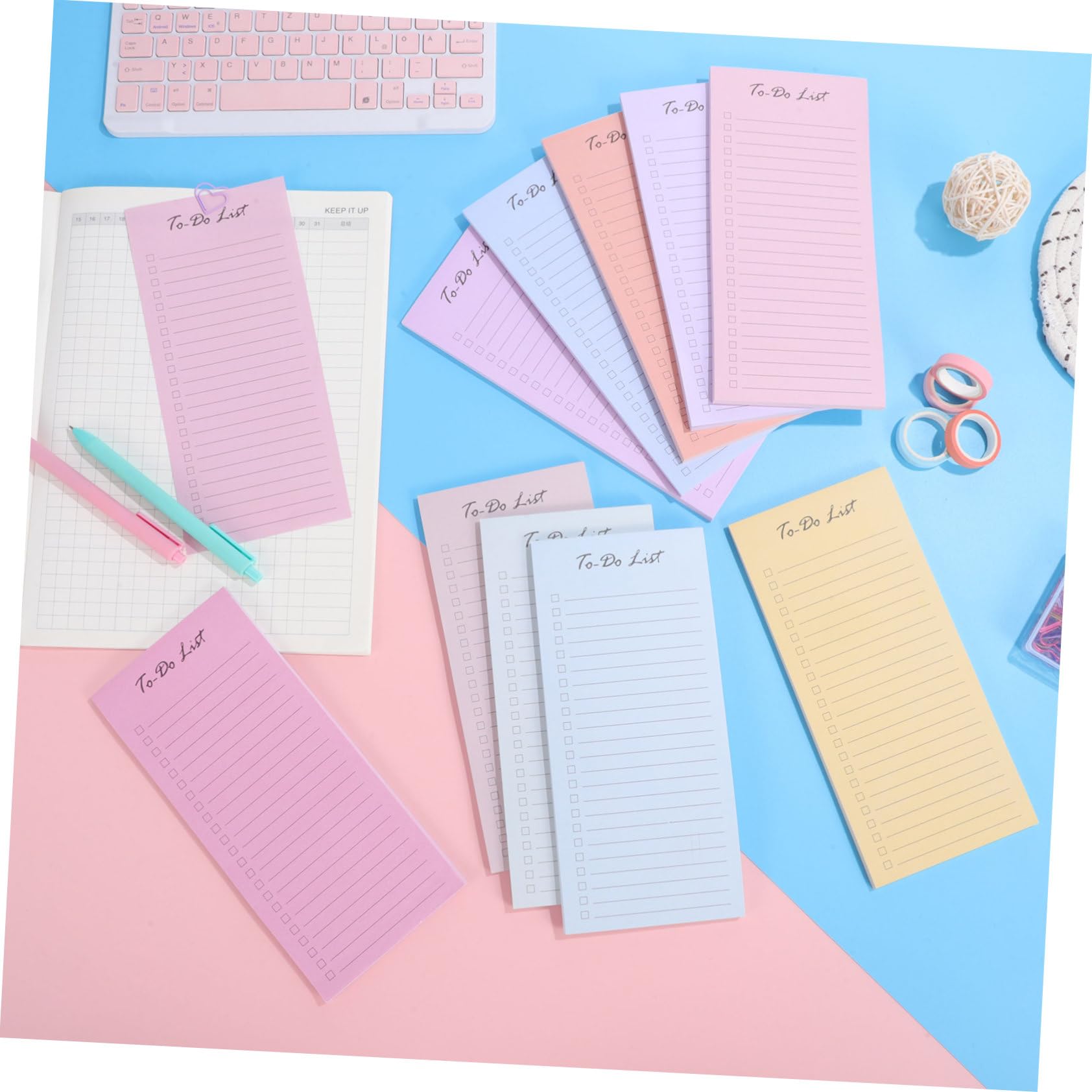 SHINEOFI Cuaderno Planificador Diario Notas Adhesivas de Papel, 10 Blocs 50 Páginas Cada Uno para Organizar Tareas y Sesiones de Brainstorming