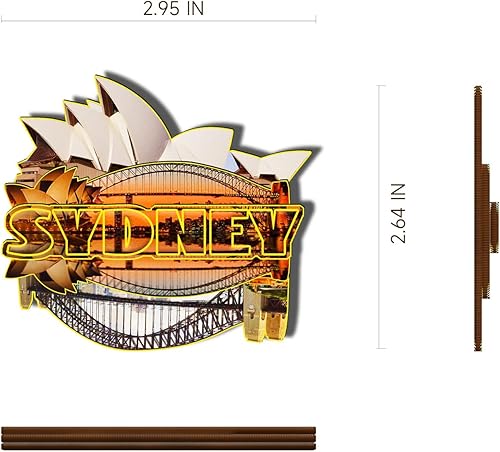 Miniatura 3 de Imán de madera de Sydney Australia 3D para nevera, recuerdos coleccionables, decoración hecha a mano, artesanías 4