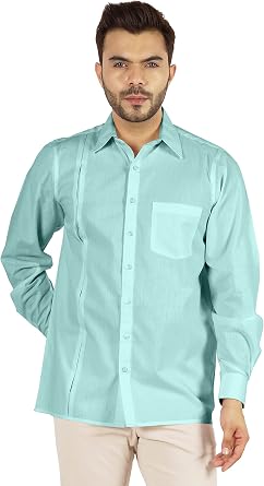 BESTMAN Solid Formal Button Down Shirt for Men Long Sleeve with Patch Pocket Business Wear